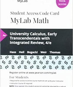 MyLab Math with Pearson eText -- 18 Week Standalone Access Card -- for Calculus: Early Transcendentals eBook