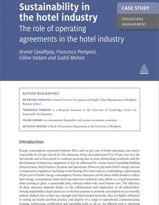 Case Study: Sustainability in the Hotel Industry The Role of Operating Agreements in the Hotel Industry eBook