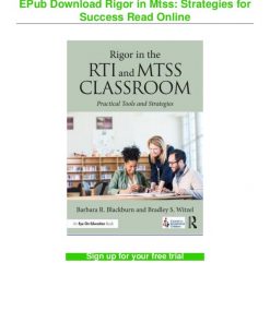 Rigor in the RTI and MTSS Classroom: Practical Tools and Strategies eBook