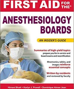 First Aid for the Anesthesiology Boards eBook