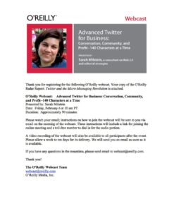 O'Reilly Webcast: Advanced Twitter for Business eBook