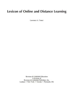 Lexicon of Online and Distance Learning eBook