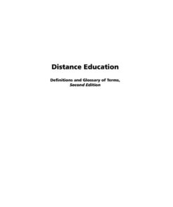 Distance Education: Definition and Glossary of Terms eBook