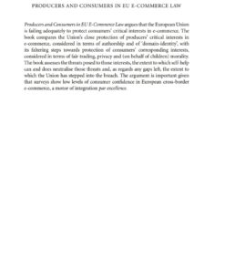 Producers and Consumers in EU E-Commerce Law eBook