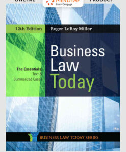 Business Law Today, The Essentials: Text and Summarized Cases, 12th Edition eBook