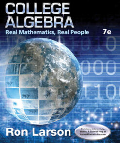 College Algebra: Real Mathematics, Real People, 7th Edition eBook