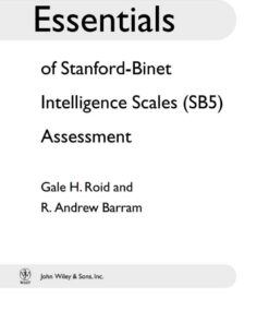 Essentials of Stanford-Binet Intelligence Scales (SB5) Assessment, 1st Edition eBook