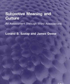 Subjective Meaning and Culture: An Assessment Through Word Associations eBook