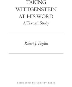 Taking Wittgenstein at His Word: A Textual Study eBook