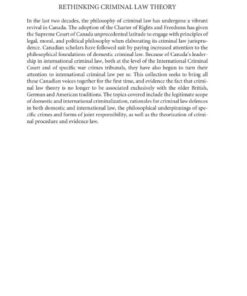 Rethinking Criminal Law Theory: New Canadian Perspectives in the Philosophy of Domestic, Transnational, and International Criminal Law eBook