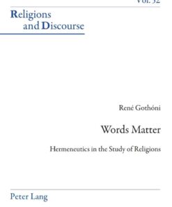 Words Matter: Hermeneutics in the Study of Religions eBook