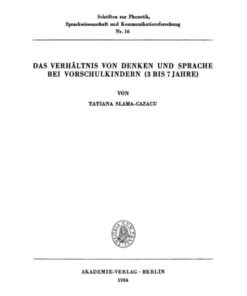 Das Verhältnis von Denken und Sprache bei Vorschulkindern (3 bis 7 Jahre) eBook