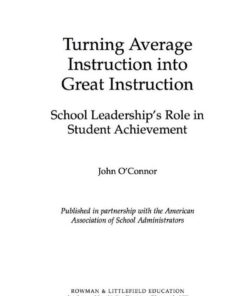 Turning Average Instruction into Great Instruction: School Leadership's Role in Student Achievement eBook