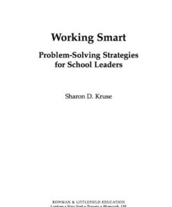 Working Smart: Problem-Solving Strategies for School Leaders eBook