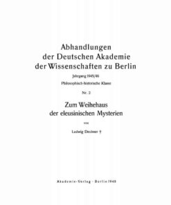 Zum Weihehaus der eleusinischen Mysterien, 1st Edition eBook