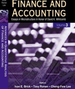 Advances In Quantitative Analysis Of Finance And Accounting (Vol. 3): Essays In Microstructure In Honor Of David K Whitcomb eBook
