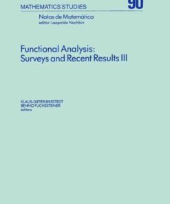 Functional Analysis: Surveys and Recent Results III: Surveys and Recent Results III eBook