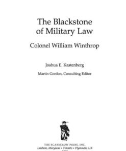 The Blackstone of Military Law: Colonel William Winthrop eBook