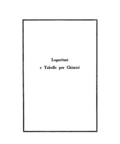 Logaritmi e Tabelle per Chimici, 3rd Edition eBook