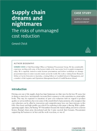 Case Study: Supply Chain Dreams and Nightmares: Risks of Unmanaged Cost Reduction eBook
