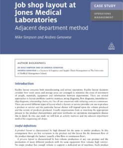 Case Study: Job Shop Layout at Jones Medical Laboratories Adjacent Department Method eBook