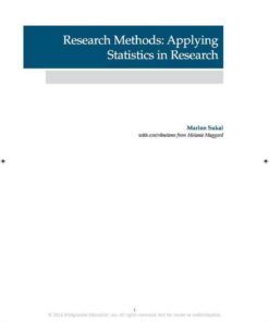 Research Methods: Applying Statistics in Research eBook