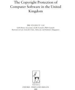 Copyright Protection of Computer Software in the United Kingdom eBook
