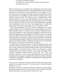 For Patients of Moderate Means: A Social History of the Voluntary Public General Hospital in Canada, 1890-1950 eBook