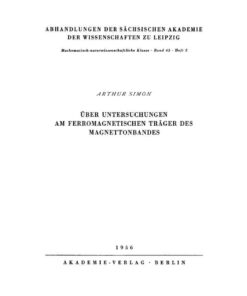 Über Untersuchungen am ferromagnetischen Träger des Magnettonbandes eBook