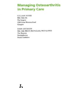 Managing Osteoarthritis in Primary Care, 1st Edition eBook