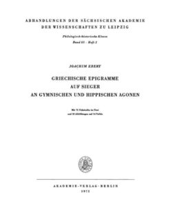 Griechische Epigramme auf Sieger an gymnischen und hippischen Agonen, 1st Edition eBook
